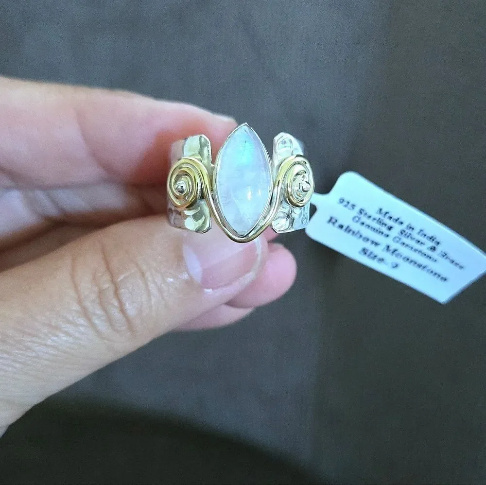 ✨️HP✨️ Shivam Rainbow🌈 Moonstone🌙 Statement Ring💍 - NWT